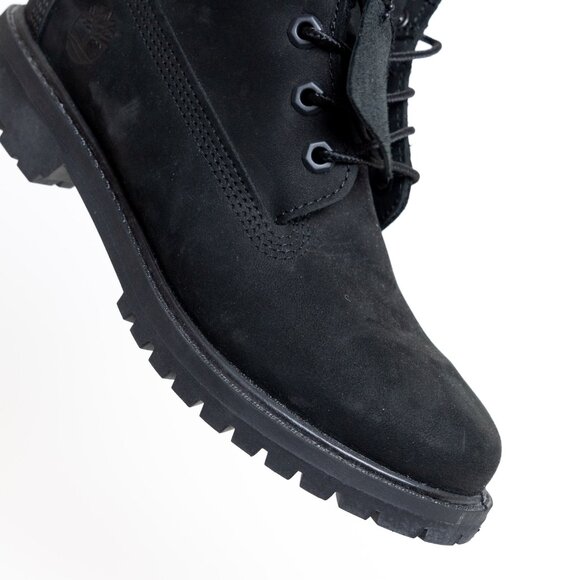 Timberland Premium 6-Inch Waterproof Boot Black Nubuck Leather NEW - Picture 7 of 13
